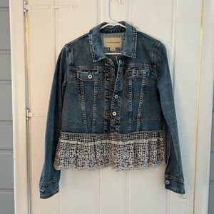 Pilcro and the Letterpress Jean Jacket with Gingham detail, size S